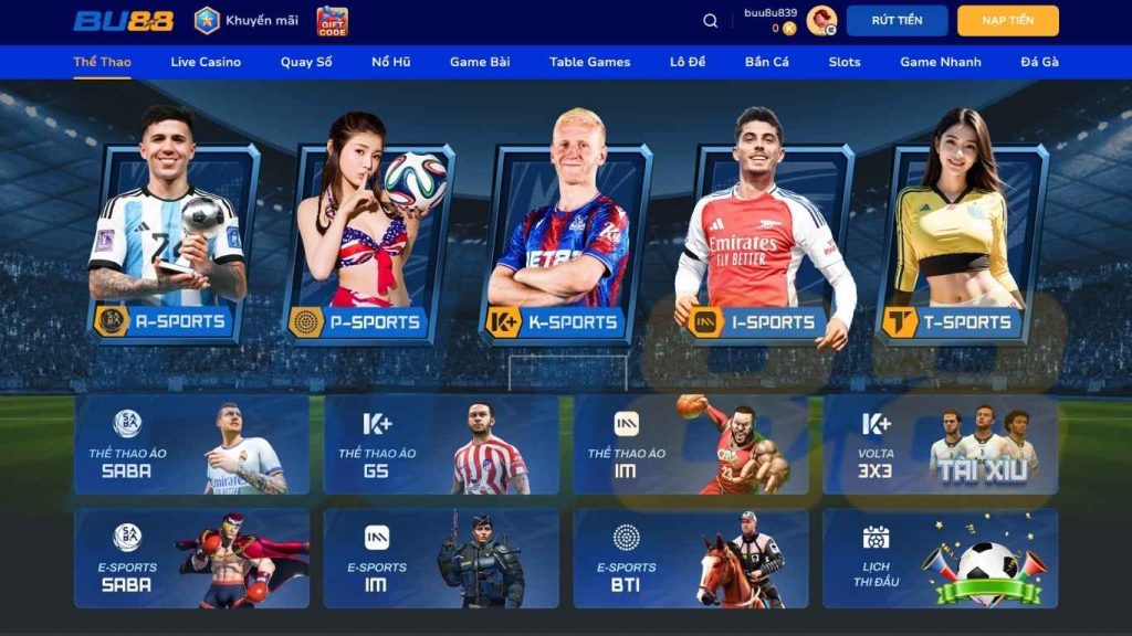 Bộ môn thể thao hấp dẫn trên BU88