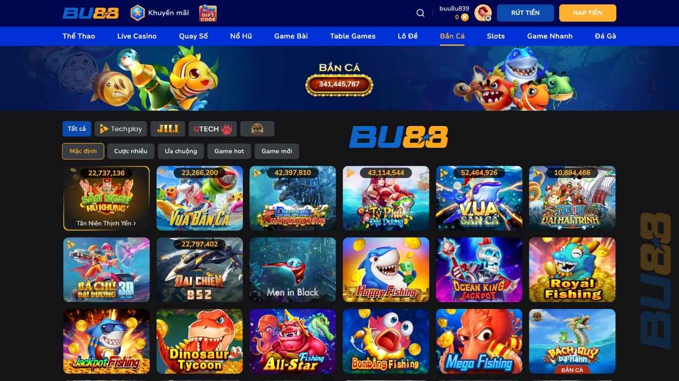 Lợi ích tham gia chơi bắn cá tại nhà cái BU88